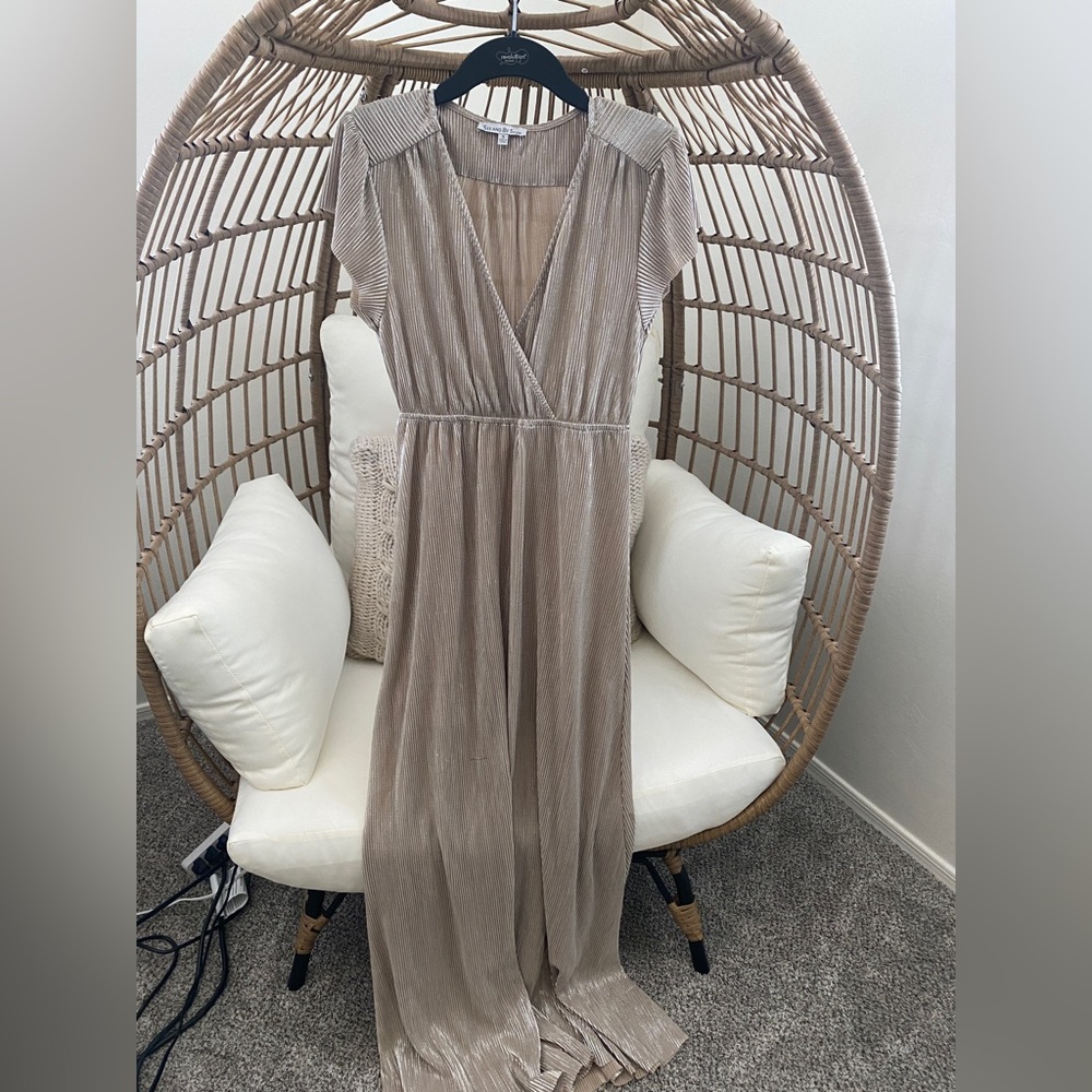 Gold maxi dress.